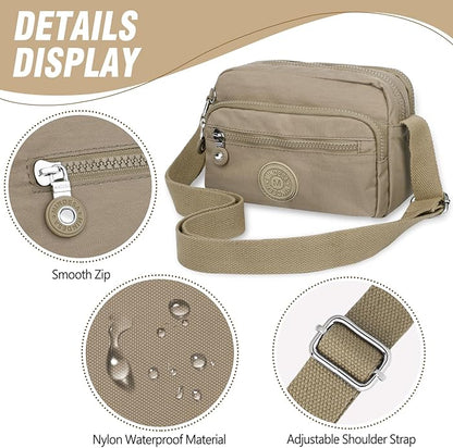 Nylon Large Multi-Pocket Shoulder Bag