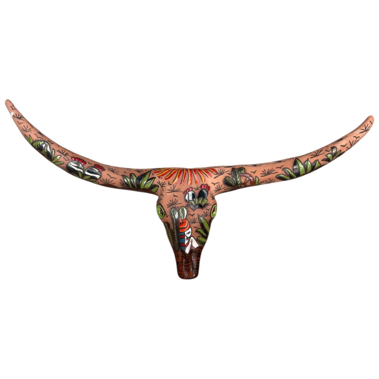 Talavera Longhorn Skull, Terracotta