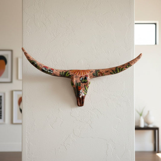 Talavera Longhorn Skull, Terracotta