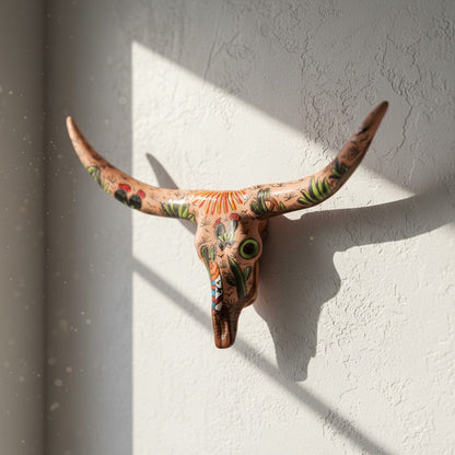 Talavera Longhorn Skull, Terracotta