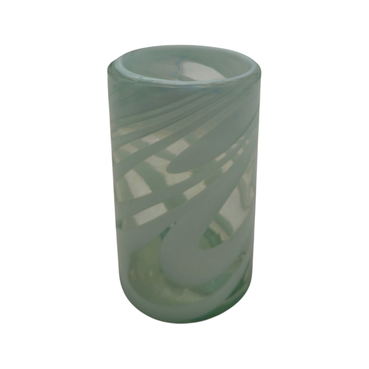 White Swirl Hand-Blown Drinking Glass