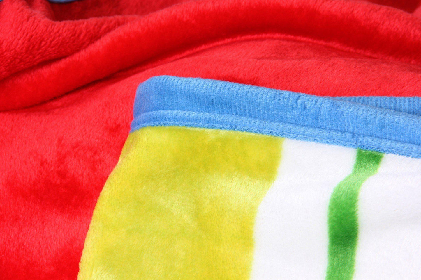 Striped Rainbow Reversible Plush Flannel Fleece Throw Blanket