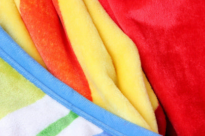 Striped Rainbow Reversible Plush Flannel Fleece Throw Blanket