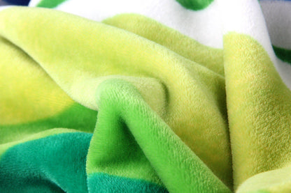 Striped Rainbow Reversible Plush Flannel Fleece Throw Blanket