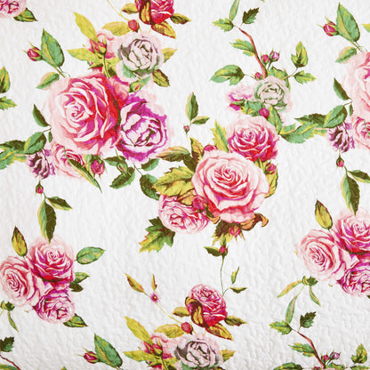 Roses Floral, quilted Throw Blanket - 50 x 60"