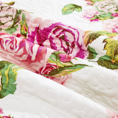 Roses Floral, quilted Throw Blanket - 50 x 60"