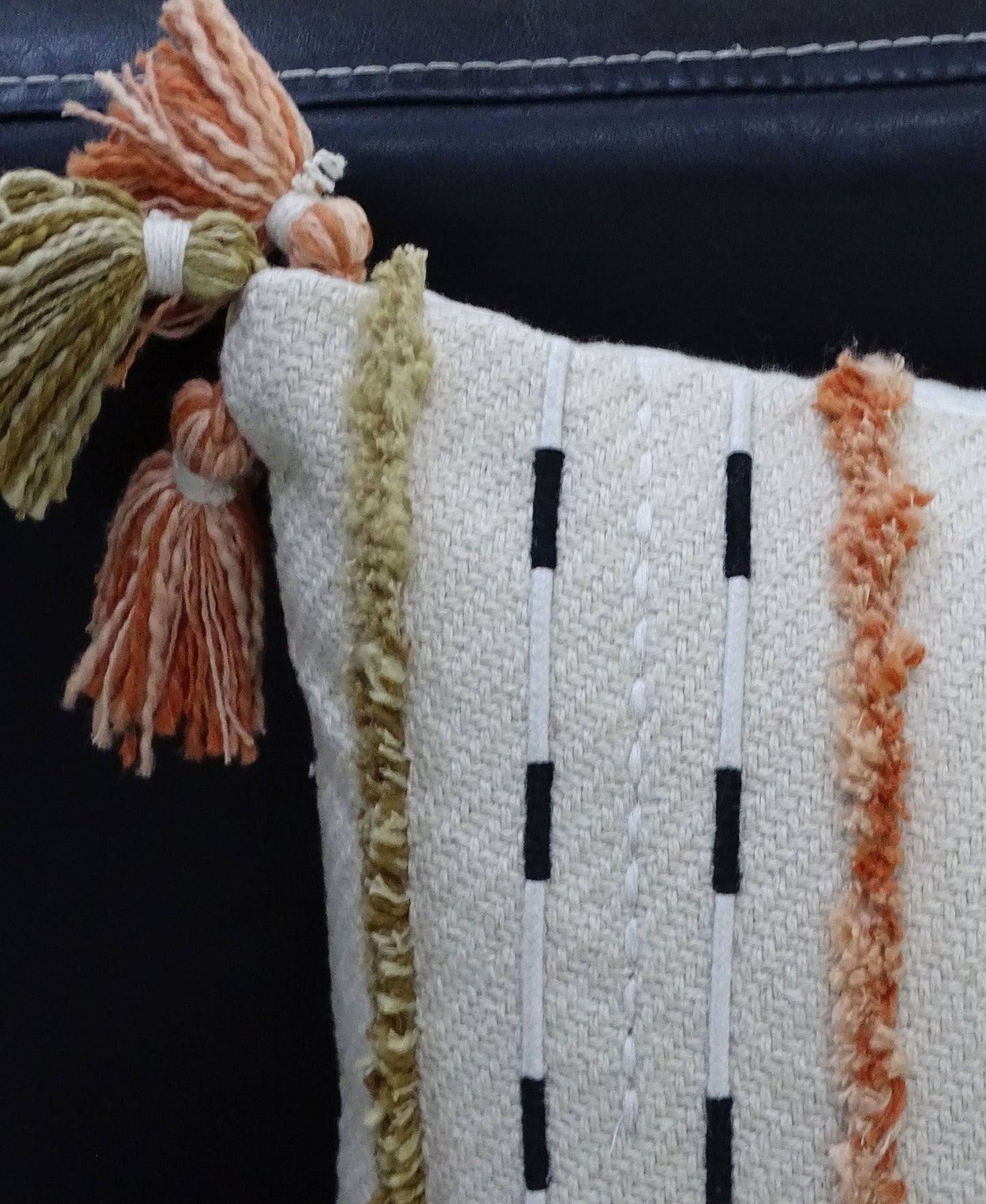 Handwoven Throw & Pillow with Fringes
