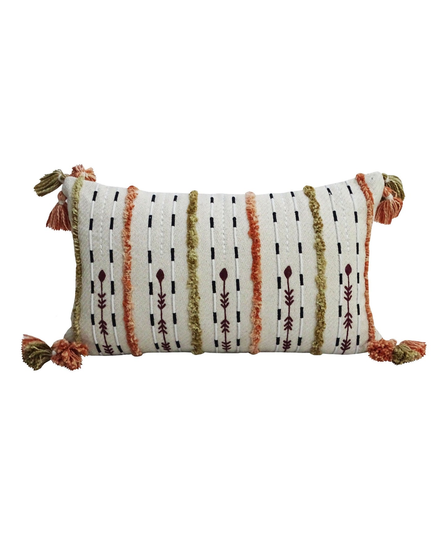 Handwoven Throw & Pillow with Fringes