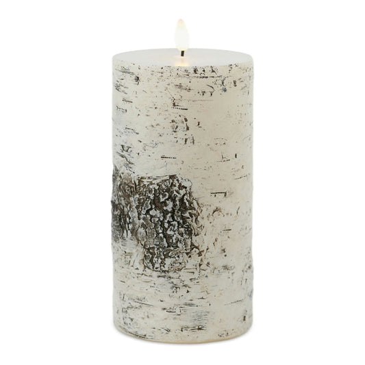 Wick Birch Design Pillar Candle (Set of 2)