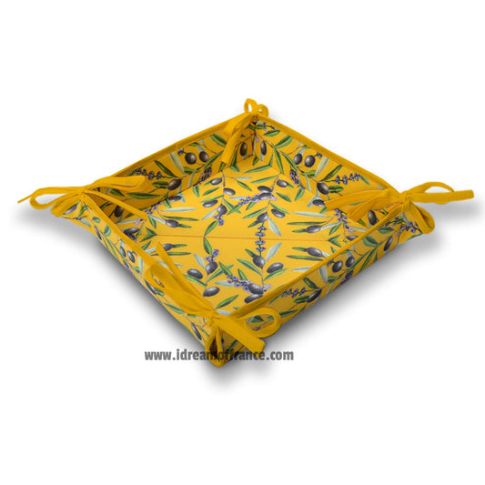 Lauris Yellow Coated Cotton French Bread Basket