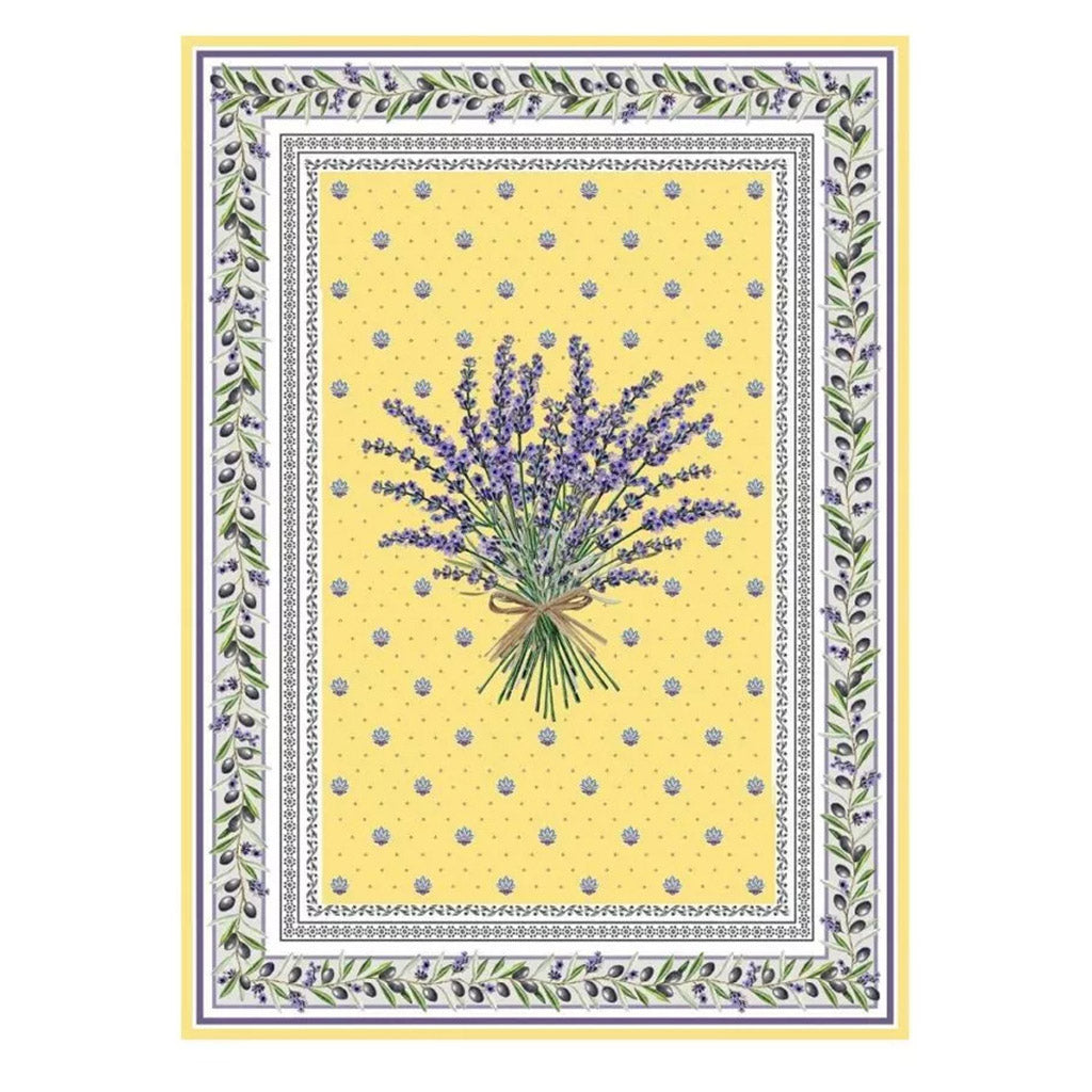 French kitchen towel - Printed cotton - Lauris yellow