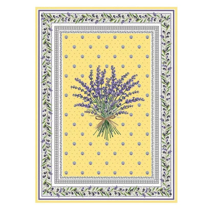 French kitchen towel - Printed cotton - Lauris yellow