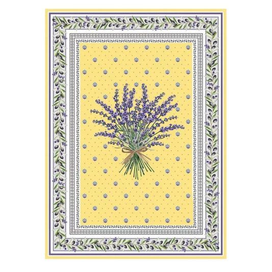French kitchen towel - Printed cotton - Lauris yellow
