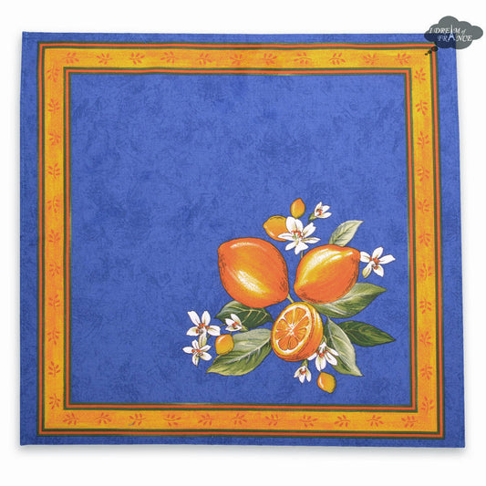 French Provencal napkin - Cotton - Lemons blue