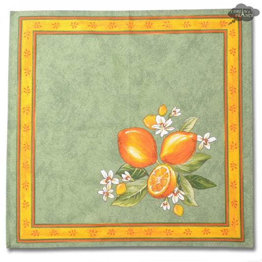 French Provencal napkin - Cotton - Lemons green