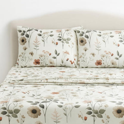 Enchanted Meadow Floral Microfiber Sheet Set