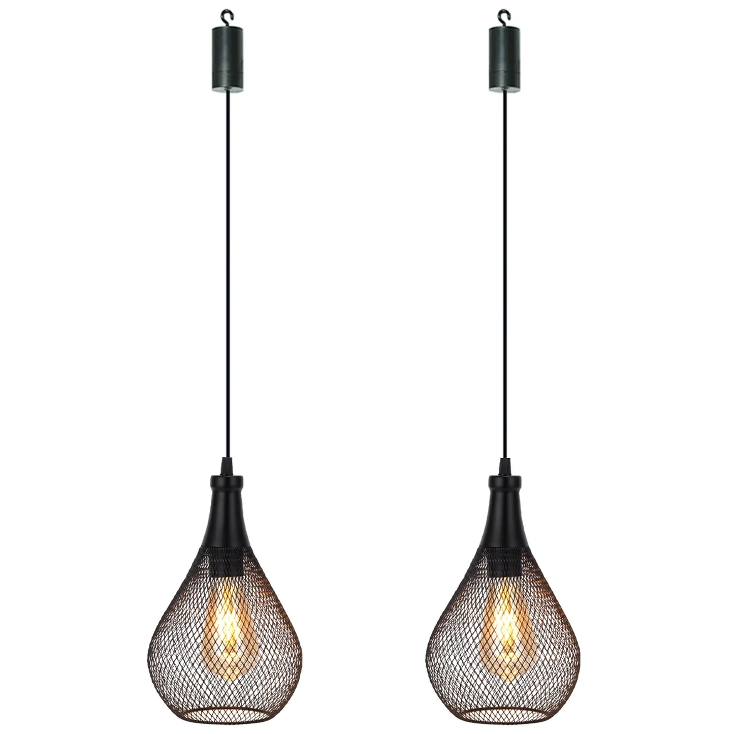 Set of 2 Hanging Lamps, Battery Operated