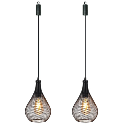 Set of 2 Hanging Lamps, Battery Operated
