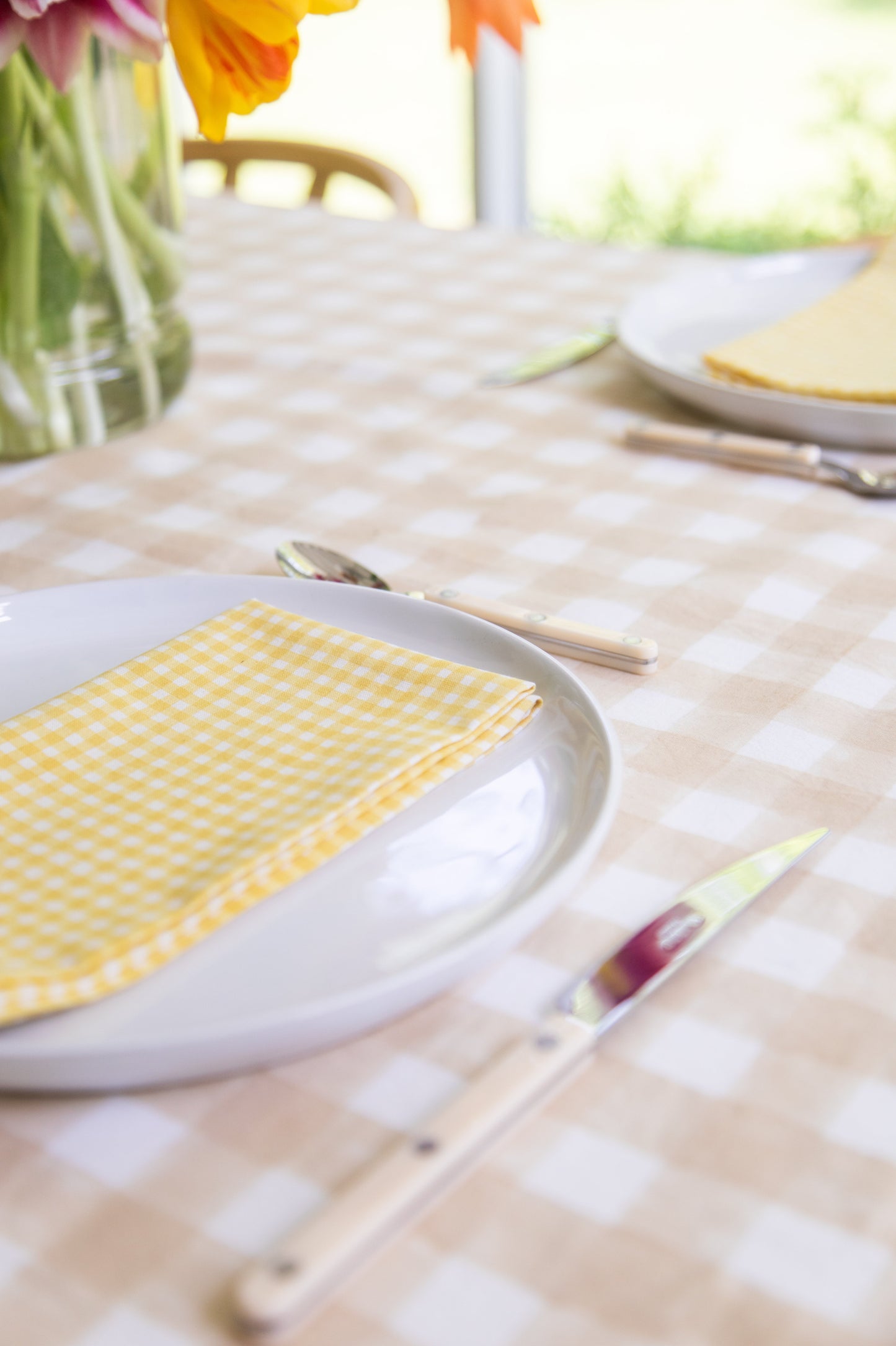 Gingham Napkins, set 4